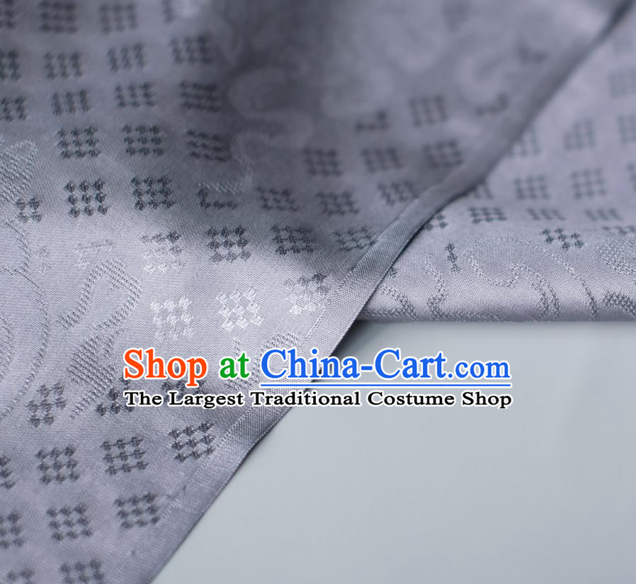Chinese Traditional Qipao Dress Jacquard Drapery Silk Fabric Classical Eight Treasures Pattern Brocade Grey Tapestry Cloth