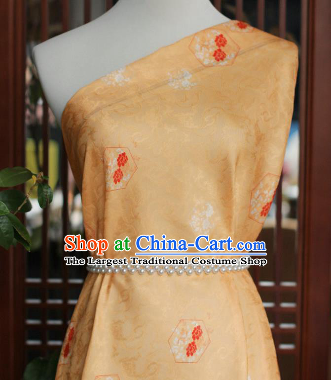 Chinese Jacquard Tapestry Material Traditional Tang Suit Drapery Golden Silk Fabric Classical Clouds Pattern Brocade Cloth
