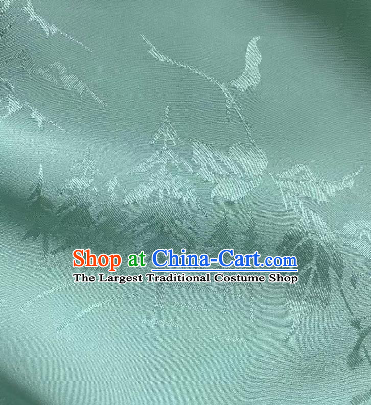 Chinese Silk Fabric Classical Chrysanthemum Pattern Green Brocade Cloth Jacquard Tapestry Material Traditional Qipao Dress Drapery
