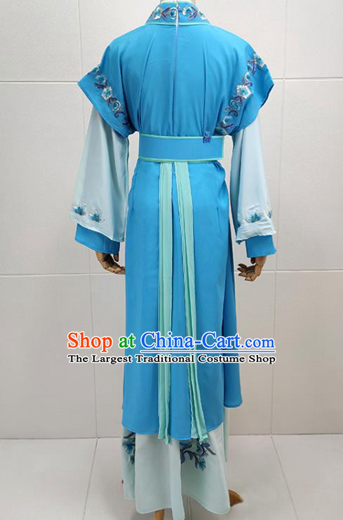 Chinese Traditional Peking Opera Young Lady Blue Dress Shaoxing Opera Court Maid Garment Beijing Opera Diva Clothing