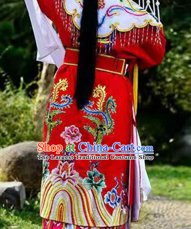 Chinese Shaoxing Opera Imperial Consort Garment Beijing Opera Court Beauty Clothing Traditional Peking Opera Hua Tan Red Dress