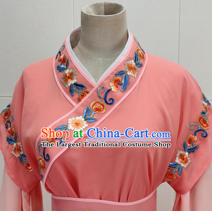 Chinese Shaoxing Opera Court Maid Garment Beijing Opera Diva Clothing Traditional Peking Opera Young Lady Orange Dress