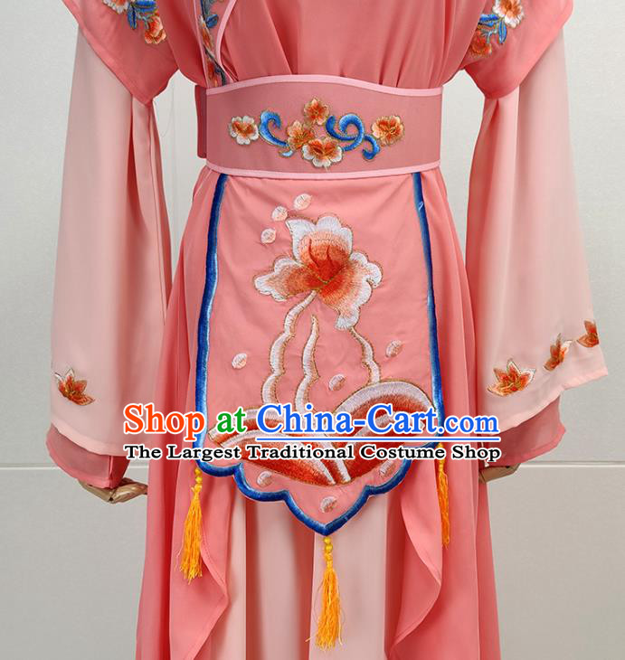 Chinese Shaoxing Opera Court Maid Garment Beijing Opera Diva Clothing Traditional Peking Opera Young Lady Orange Dress