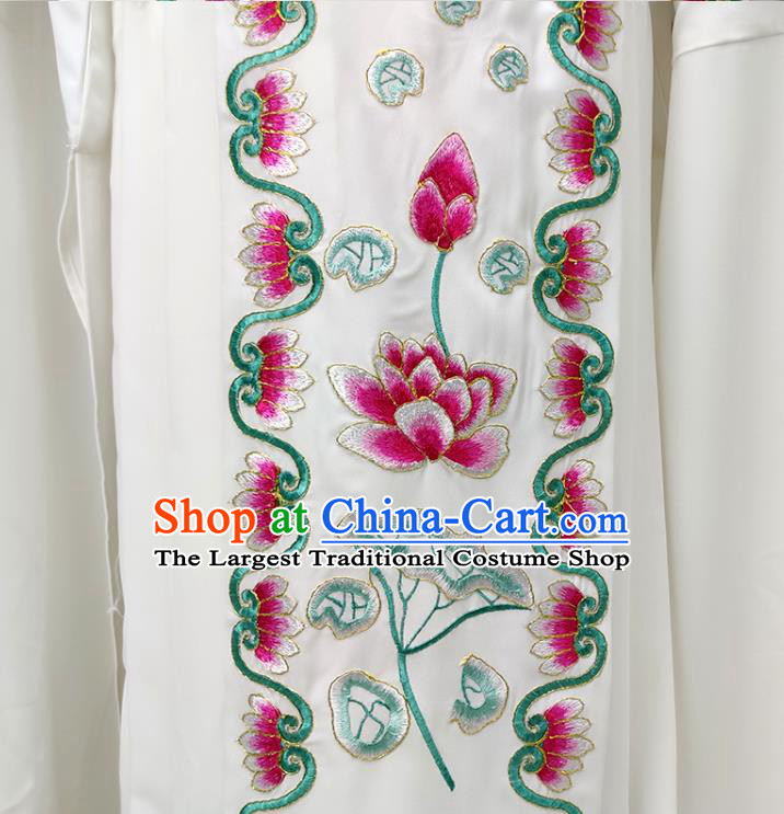 Chinese Shaoxing Opera Taoist Nun Garment Beijing Opera Actress Clothing Traditional Peking Opera Hua Tan White Dress