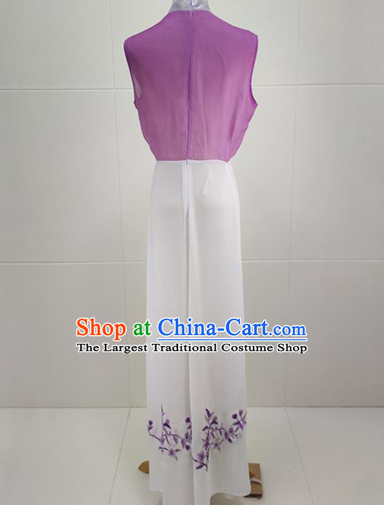Chinese Traditional Shaoxing Opera Princess Garment Beijing Opera Actress Clothing Peking Opera Hua Tan Lilac Dress
