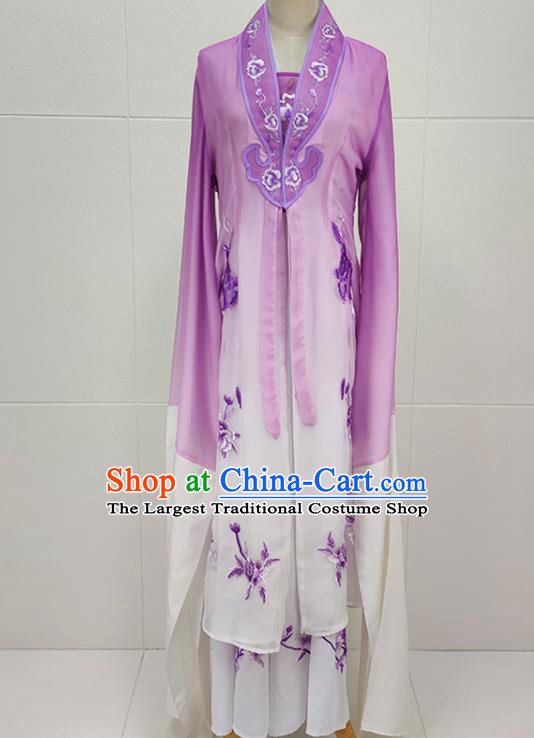 Chinese Traditional Shaoxing Opera Princess Garment Beijing Opera Actress Clothing Peking Opera Hua Tan Lilac Dress