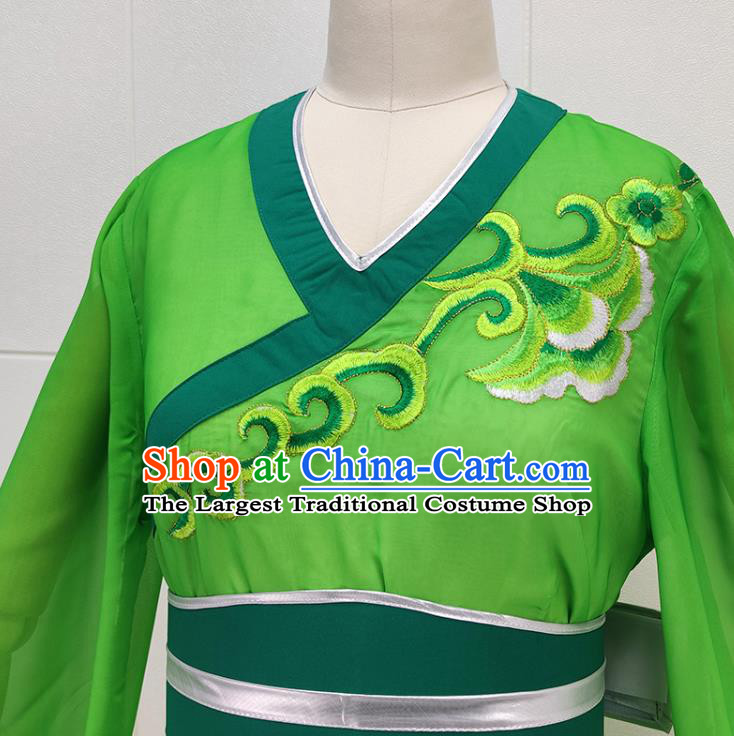Chinese Peking Opera Young Woman Green Dress Traditional Shaoxing Opera Xiao Qing Garment Beijing Opera Swordswoman Clothing