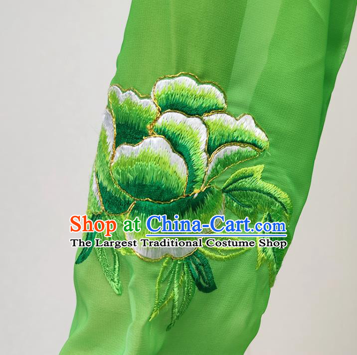Chinese Peking Opera Young Woman Green Dress Traditional Shaoxing Opera Xiao Qing Garment Beijing Opera Swordswoman Clothing