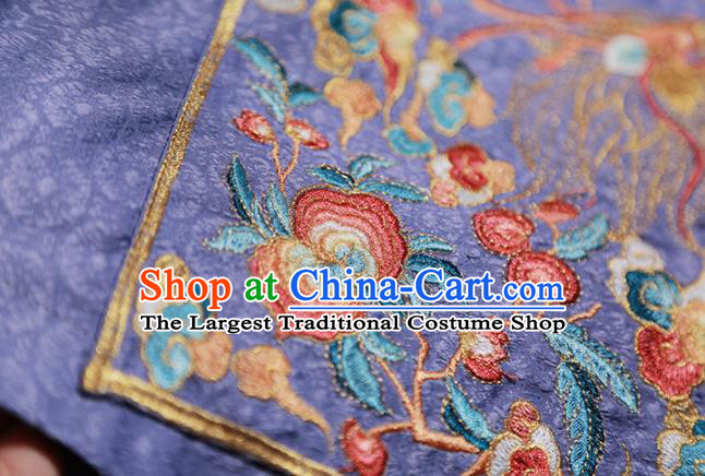 China Traditional Ming Dynasty Historical Clothing Ancient Scholar Hanfu Garment Embroidered Purple Official Robe for Men