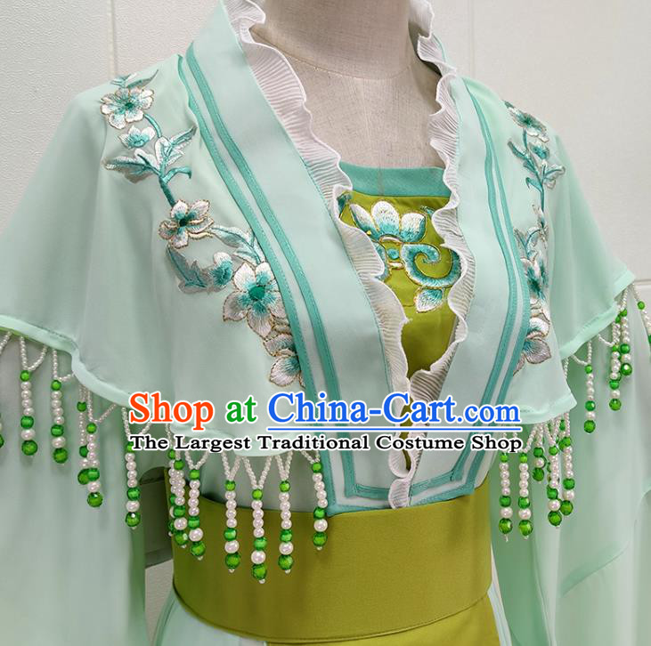 Chinese Shaoxing Opera Noble Lady Garment Beijing Opera Diva Clothing Traditional Peking Opera Hua Tan Green Dress