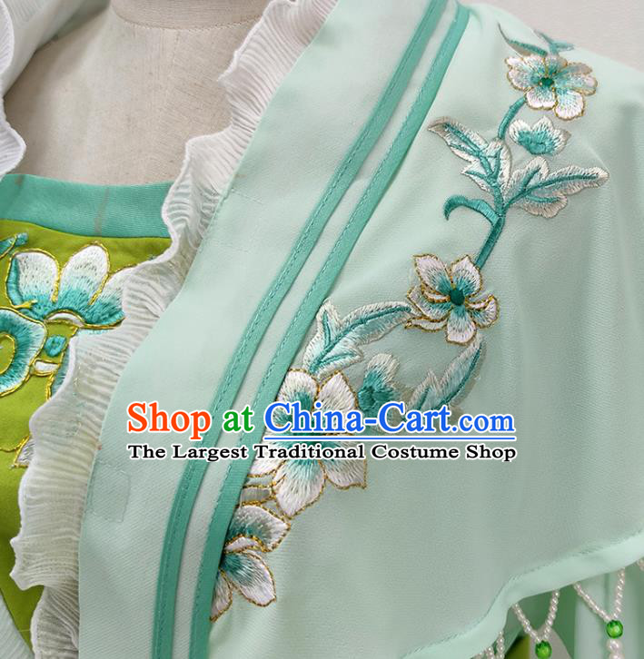 Chinese Shaoxing Opera Noble Lady Garment Beijing Opera Diva Clothing Traditional Peking Opera Hua Tan Green Dress