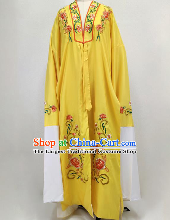 China Shaoxing Opera Clothing Peking Opera Scholar Garment Costume Traditional Beijing Opera Young Man Yellow Cape