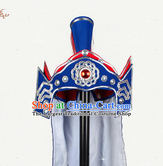 China Beijing Opera Wusheng Helmet Shaoxing Opera General Hat Traditional Huangmei Opera Warrior Headdress
