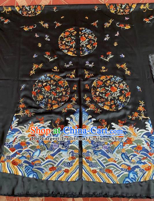Chinese Embroidery Craft Traditional Qing Dynasty Embroidered Silk Cloth