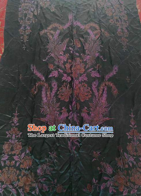China Classical Phoenix Pattern Silk Fabric Traditional Cheongsam Brocade Cloth Jacquard Drapery