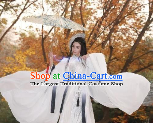 Chinese Ancient Crown Prince White Hanfu Clothing Traditional Drama Cosplay Swordsman Shen Lanzhou Garment Costume