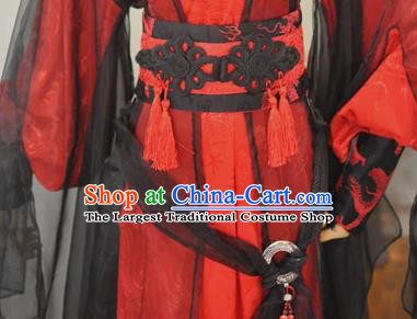 Chinese Drama Cosplay Crown Prince Apparels Ming Dynasty Knight Garment Costumes Ancient Swordsman Red Hanfu Clothing