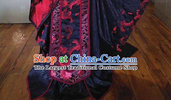 Chinese Drama Cosplay Monarch Apparels Han Dynasty Emperor Garment Costumes Ancient King Black Hanfu Clothing