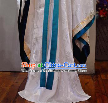 Chinese Drama Cosplay Nobility Childe White Apparels Qin Dynasty Prince Garment Costumes Ancient Scholar Hanfu Clothing
