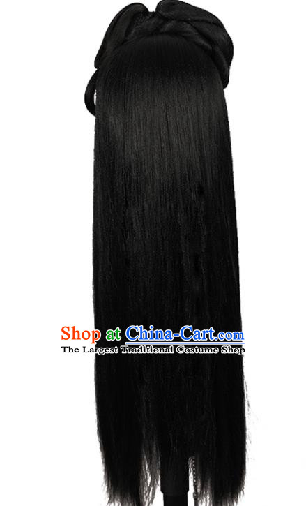 China Ming Dynasty Young Beauty Chignon Hairpieces Traditional Hanfu Hair Accessories Ancient Noble Woman Wigs
