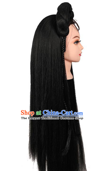 China Ming Dynasty Young Beauty Chignon Hairpieces Traditional Hanfu Hair Accessories Ancient Noble Woman Wigs