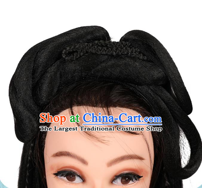 China Ming Dynasty Young Beauty Chignon Hairpieces Traditional Hanfu Hair Accessories Ancient Noble Woman Wigs