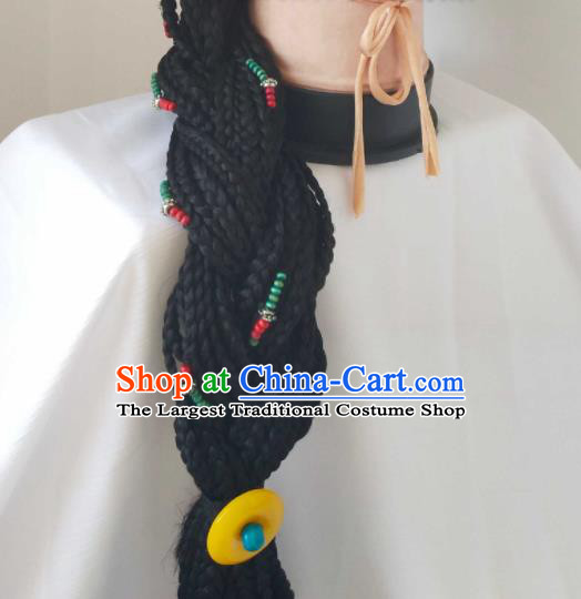 China Tibetan Ethnic Folk Dance Hair Accessories Minority Performance Headwear Zang Nationality Woman Headdress