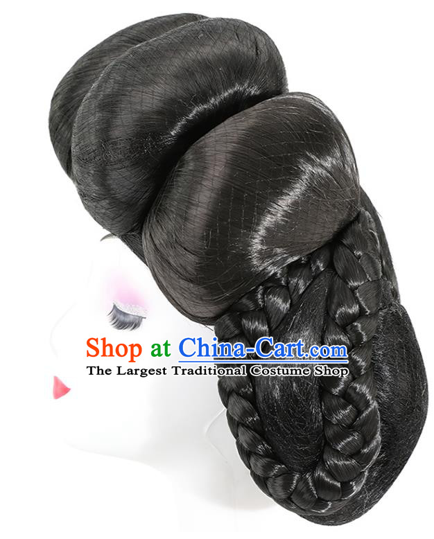 China Traditional Hair Accessories Ancient Imperial Consort Wigs Tang Dynasty Geisha Chignon Hairpieces