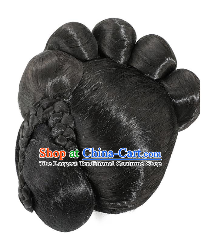China Traditional Hair Accessories Ancient Imperial Consort Wigs Tang Dynasty Geisha Chignon Hairpieces