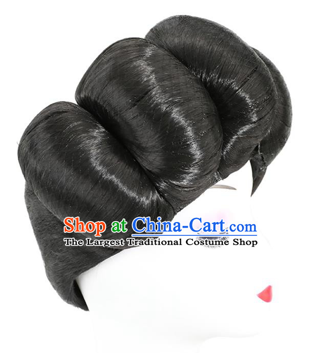 China Traditional Hair Accessories Ancient Imperial Consort Wigs Tang Dynasty Geisha Chignon Hairpieces