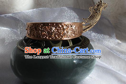 Chinese Ancient Prince Headpieces Traditional Tang Dynasty Royal Highness Hair Crown and Golden Phoenix Hairpin