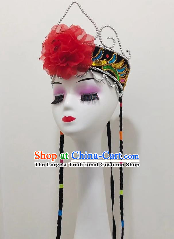 China Uyghur Nationality Hat Xinjiang Ethnic Folk Dance Hair Accessories Uighur Minority Performance Headdress