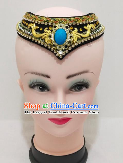 China Mongol Nationality Headband Ethnic Folk Dance Hair Accessories Mongolian Minority Performance Headpiece