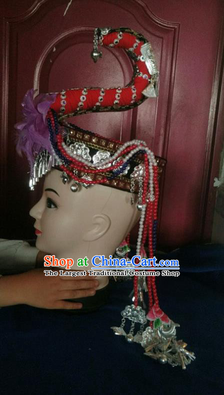 Handmade China Guangdong Ethnic Female Hat She Minority Performance Headwear Folk Dance Headdress