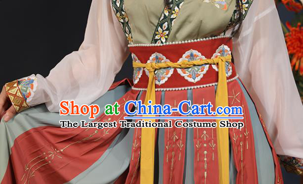 China Tang Dynasty Palace Lady Historical Clothing Ancient Royal Princess Dance Embroidered Hanfu Dress Garments