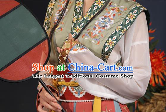 China Tang Dynasty Palace Lady Historical Clothing Ancient Royal Princess Dance Embroidered Hanfu Dress Garments