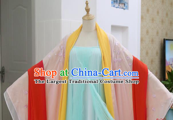 China Traditional Cosplay Drama San Qian Ya Sha Clothing Ancient Fairy Qin Chuan Hanfu Dress Tang Dynasty Princess Garments