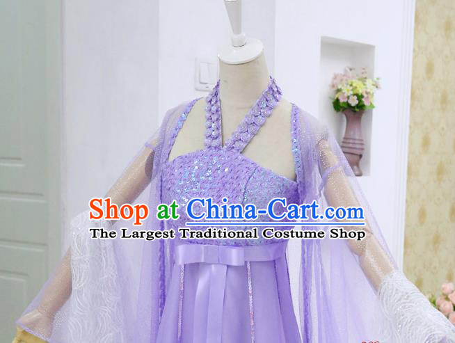 China Ancient Princess Purple Hanfu Dress Cosplay Ming Dynasty Noble Lady Garments Traditional Drama Tricky Rough Princess Situ Jing Clothing