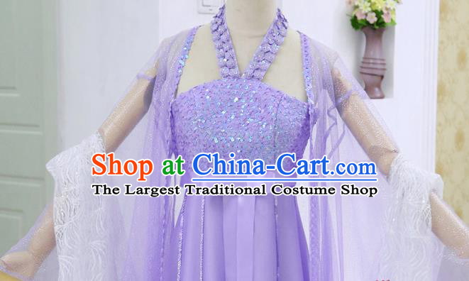 China Ancient Princess Purple Hanfu Dress Cosplay Ming Dynasty Noble Lady Garments Traditional Drama Tricky Rough Princess Situ Jing Clothing