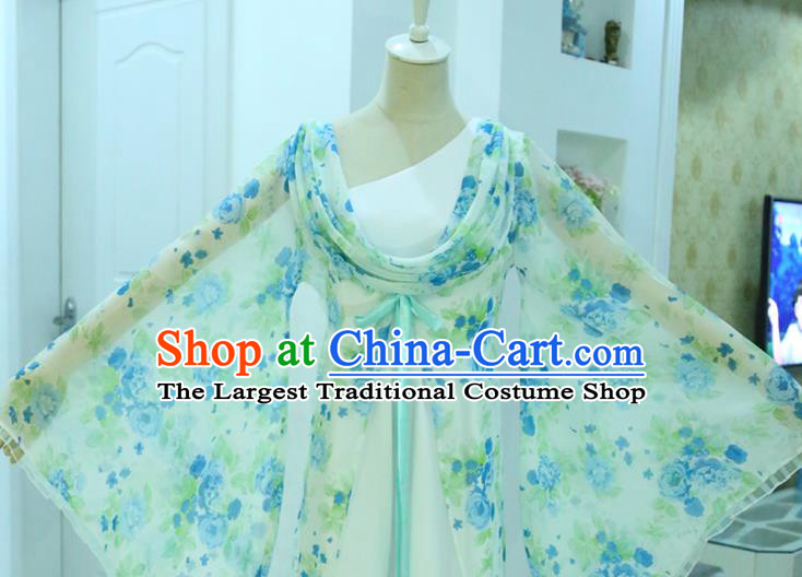 China Ancient Flower Goddess Hanfu Dress Cosplay Princess Garments Traditional Drama Seven Fairy Clothing