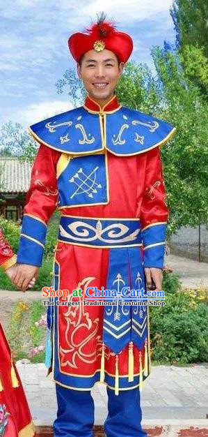 China Traditional Xibe Nationality Young Male Outfits Wedding Clothing Xinjiang Sibo Ethnic Folk Dance Garment Costumes