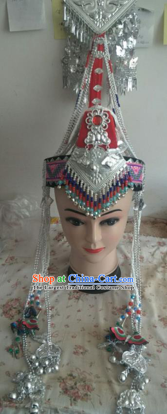 Chinese She Minority Folk Dance Hair Accessories Ethnic Nationality Stage Performance Hat