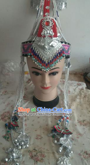 Chinese She Minority Folk Dance Hair Accessories Ethnic Nationality Stage Performance Hat