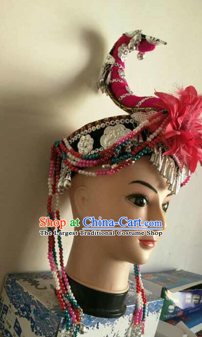 Chinese She Minority Woman Dance Hair Accessories Guangdong Ethnic Nationality Performance Headdress
