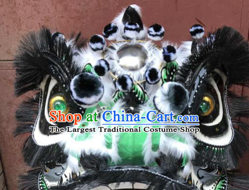 China Southern Lion Performance Uniforms Lion Dance Competition Green Lion Head Dragon Dancing Fur Costumes