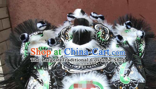China Southern Lion Performance Uniforms Lion Dance Competition Green Dragon Head Dragon Dancing Fur Costumes