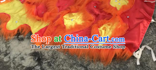 China Handmade Golden Fur Lion Head Southern Lion Dance Performance Costumes Lion Dancing Competition Uniforms