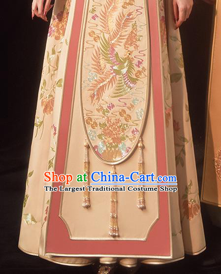 China Toast Clothing Traditional Wedding Garment Costumes Classical Xiuhe Suits Embroidered Bride Champagne Dress