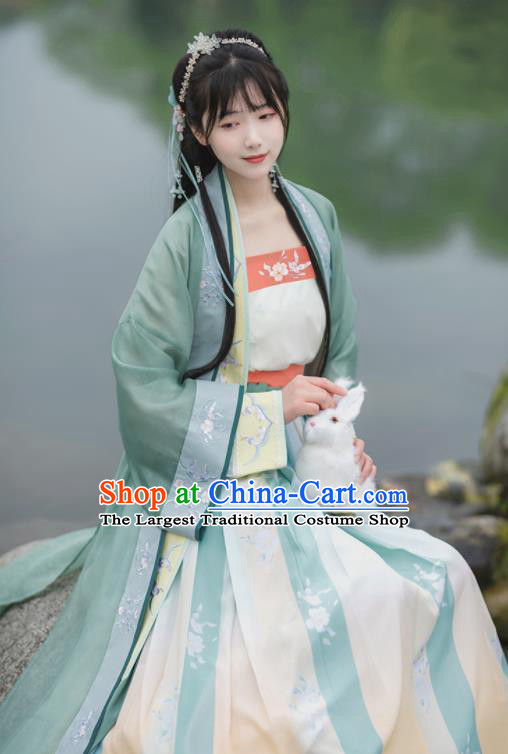China Ancient Noble Lady Hanfu Dress Traditional Historical Garments Song Dynasty Young Beauty Clothing Complete Set