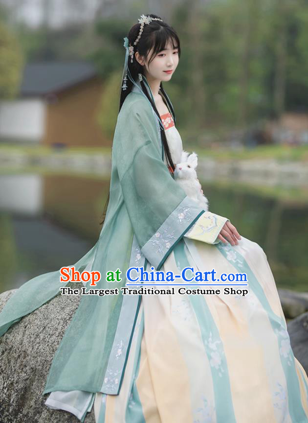 China Ancient Noble Lady Hanfu Dress Traditional Historical Garments Song Dynasty Young Beauty Clothing Complete Set